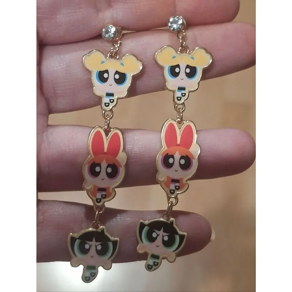 Power Puff Girls Dangle Earrings